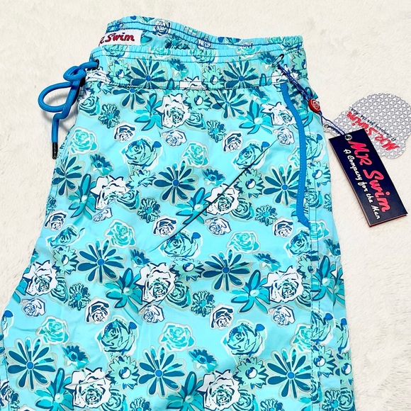 NWT Men’s Mr. Swim Daisy Roses Swim Trunks Size L - Picture 8 of 10